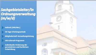 Stellenausschreibung: Sachgebietsleiter/in Ordnungsverwaltung (m/w/d) zum 01.10.2026