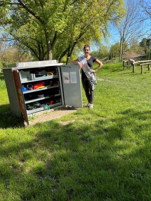 Eröffnung der Sportbox durch die Arterner Salzprinzessin Monique I.