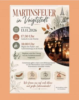 Martinsfeuer in Voigtstedt am 13.11.2026