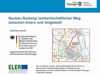 Bau des neuen Radweges zwischen Artern und Voigtstedt